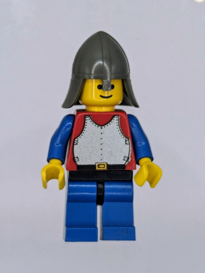 CAS199 LEGO® Breastplate - Red with Blue Arms, Blue Legs with Black Hips, Dark Gray Neck-Protector