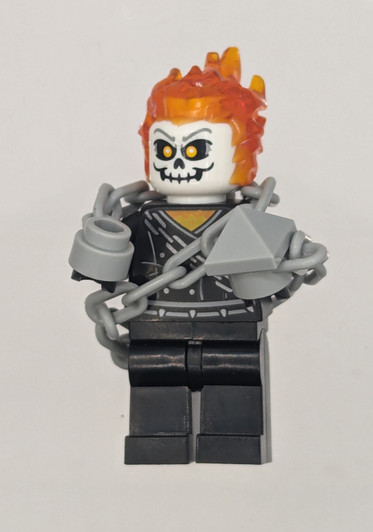 SH861 LEGO® Ghost Rider, Johnathon 'Johnny' Blaze - White Head, Belt with Spikes