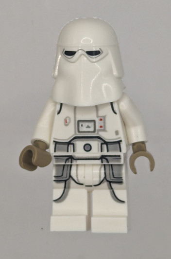SW1181 LEGO® Snowtrooper, Printed Legs, Dark Tan Hands, Cheek Lines, Lopsided Grin