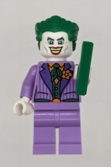 SH903 LEGO® The Joker - Medium Lavender Suit, Dark Green Vest, Green Hair Swept Back