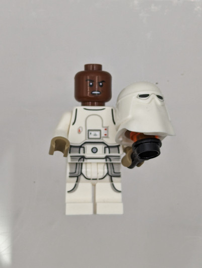 SW1179 LEGO® Snowtrooper - Male, Printed Legs, Dark Tan Hands, Reddish Brown Head, Grimace