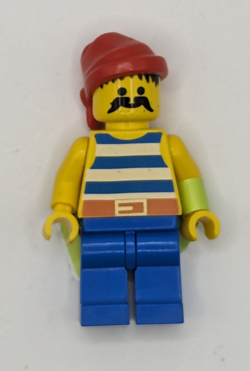 PI021 LEGO® Pirate Blue / White Stripes Shirt, Blue Legs, Red Bandana