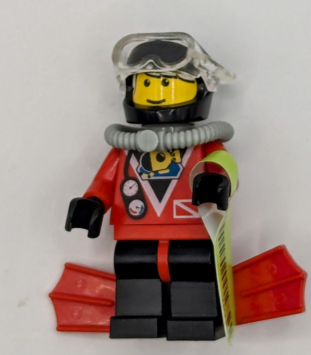 DIV019 LEGO® Divers - Red Diver 2, Black Legs with Red Hips, Black Helmet, Red Flippers