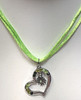JN114 Heart w/Edelweiss dangle necklace assorted colors