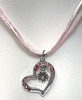 JN114 Heart w/Edelweiss dangle necklace assorted colors
