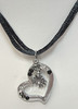 JN114 Heart w/Edelweiss dangle necklace assorted colors