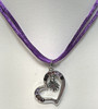 JN114 Heart w/Edelweiss dangle necklace assorted colors