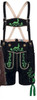 Boys Black Goat Lederhosen w/green embroidery