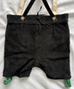 Boys Black Goat Lederhosen w/green embroidery