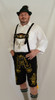 Black Cow Lederhosen (LEDBLK3-300EBWGOLD) with Bavaria suspenders Gold Embroidery