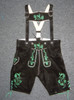 Black Cow Lederhosen (LEDBTBLK-GRN) with deer suspenders (DIETER)