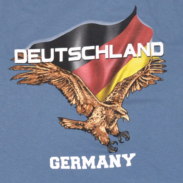 Deutschland/Germany Flying Eagle T-shirt Blue Adult Screenprinted