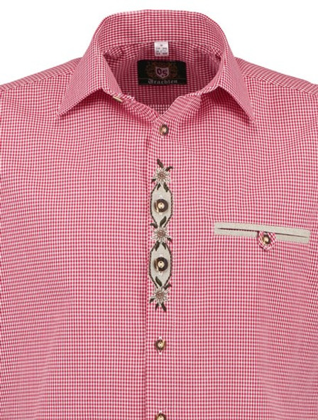 SHORT Sleeve Red Checkered w/design  (SH-267RSS) 