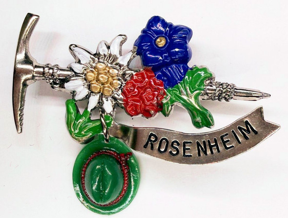 HP8914  Alpine Flowers w/hanging green hat ROSENHEIM