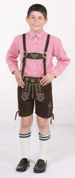 Boys Brown Goat Lederhosen