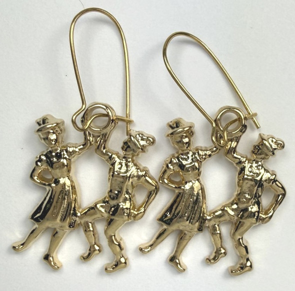 JE213 Dancers gold tone earrings