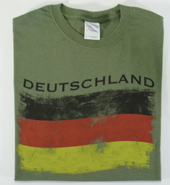 Deutschland Flag Distressed T-shirt Adult Screenprinted Clearance