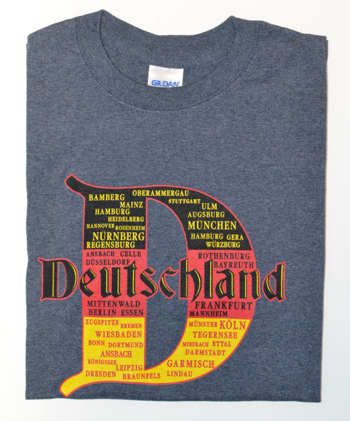 Deutschland with Cities T-shirt Adult Screenprinted Small and 3xl only