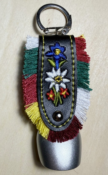 #BKC107 - Bell keyring w/flowers