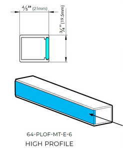 PLOF High Profile Mounting Track / Extrusion - 6ft Length  |  64-PLOF-MT-E-6