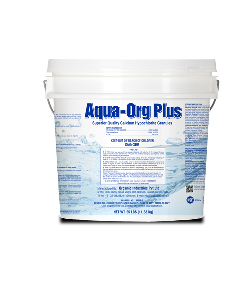 Aqua-Org Plus - Calcium Hypochlorite Granular Pool Shock 65% ( 25 LBS)  |  R-CH-O65-EUP-PS-P025
