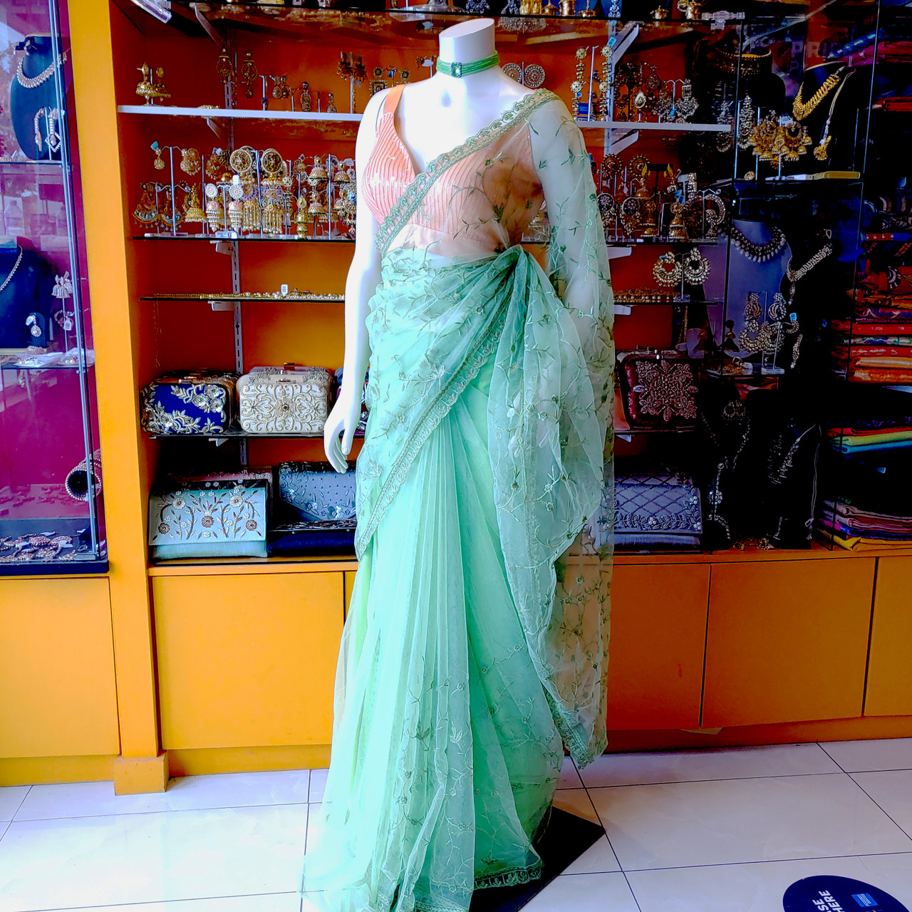 New Product Intro offer: Satin saree with Digital print blouse (material)  18 colours available. By online and save 25% off limited time only., By  Pradon Silks