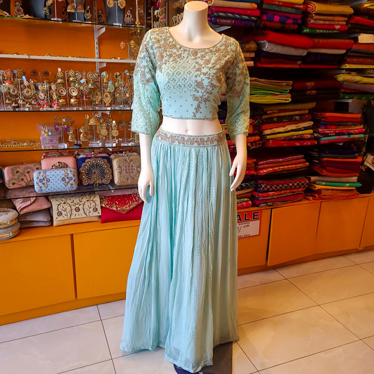 Des Lehenga Sky Blue