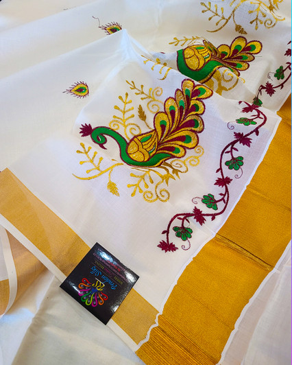 20 Beautiful Kerala Onam Saree Designs with beautiful Mural art works