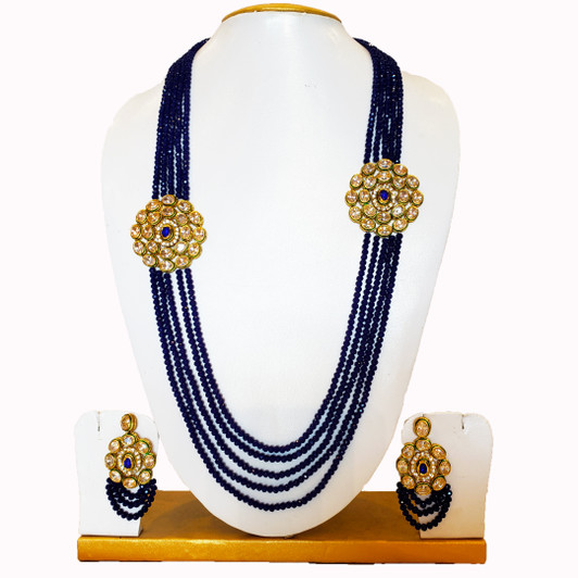 Necklace set kundan blue
