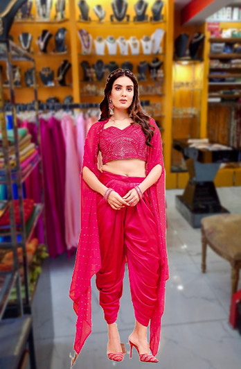 Prasha Dhotie Lehenga Pink