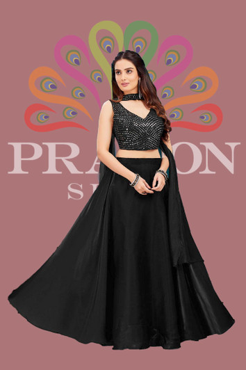 Mirror black  Lehenga