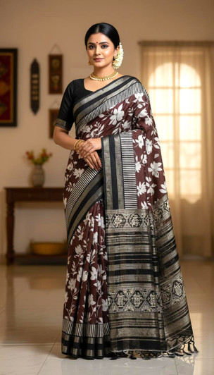 Chanderi Linen cotton Floral