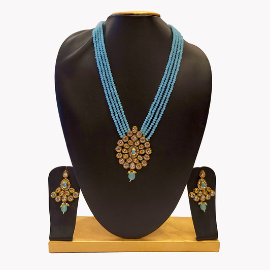 Kundan Neck set Sk blue