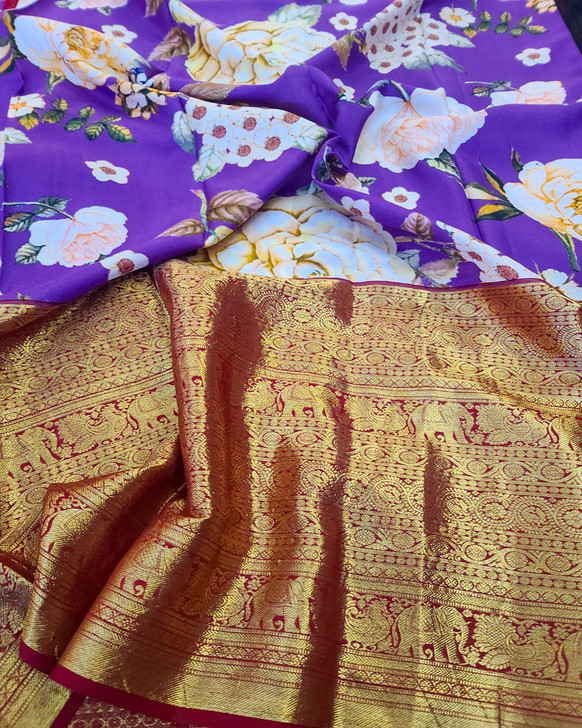 Kalamkari H/L Kanchi Purple red