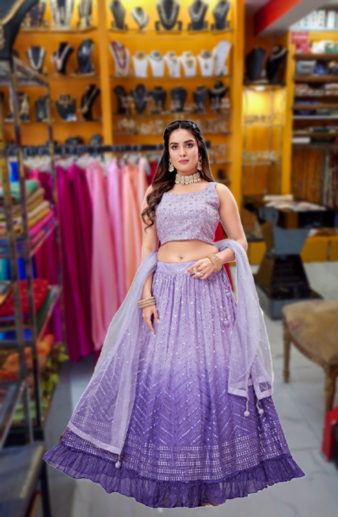 lavendar princes lehenga