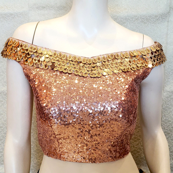 Rose Gold Seq Off-Shoulder Size 36