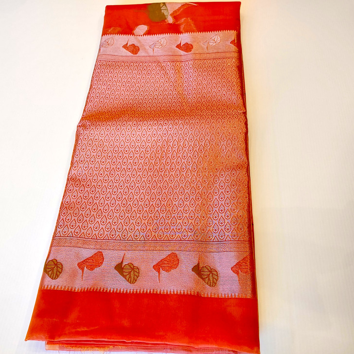 Modern organza Pappaya red