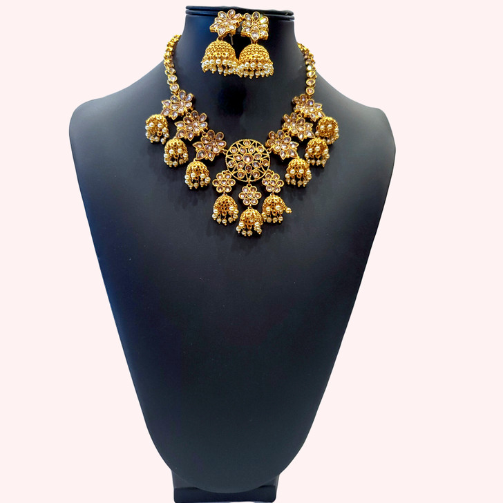 Jhumka Gold necklace