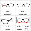 Value 2 Pack Prescription Computer Glasses Dimensions