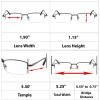 Value 3 Pack Half Frame Metal Reading Glasses Dimensions
