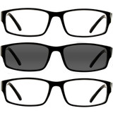Professional Reading Glasses 3 Pack 2 Black Sun