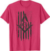 Mens Masonic American Flag Square and Compass - Freemason T-Shirt