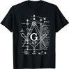 Structure of Freemasonry Square and Compass Diagram T-Shirt