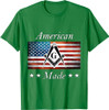 American Made Masonic USA Flag Square Compass Freemason T-Shirt