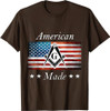 American Made Masonic USA Flag Square Compass Freemason T-Shirt