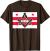 Washington DC State Flag Masonic Square & Compass Freemason T-Shirt