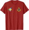 OES Mason Split Masonic Order Eastern Star Blue T-Shirt