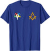 OES Mason Split Masonic Order Eastern Star Blue T-Shirt