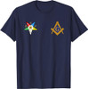 OES Mason Split Masonic Order Eastern Star Blue T-Shirt