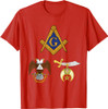Master Mason 32nd Degree Shrine AASR Noble Masonic WD Blue T-Shirt